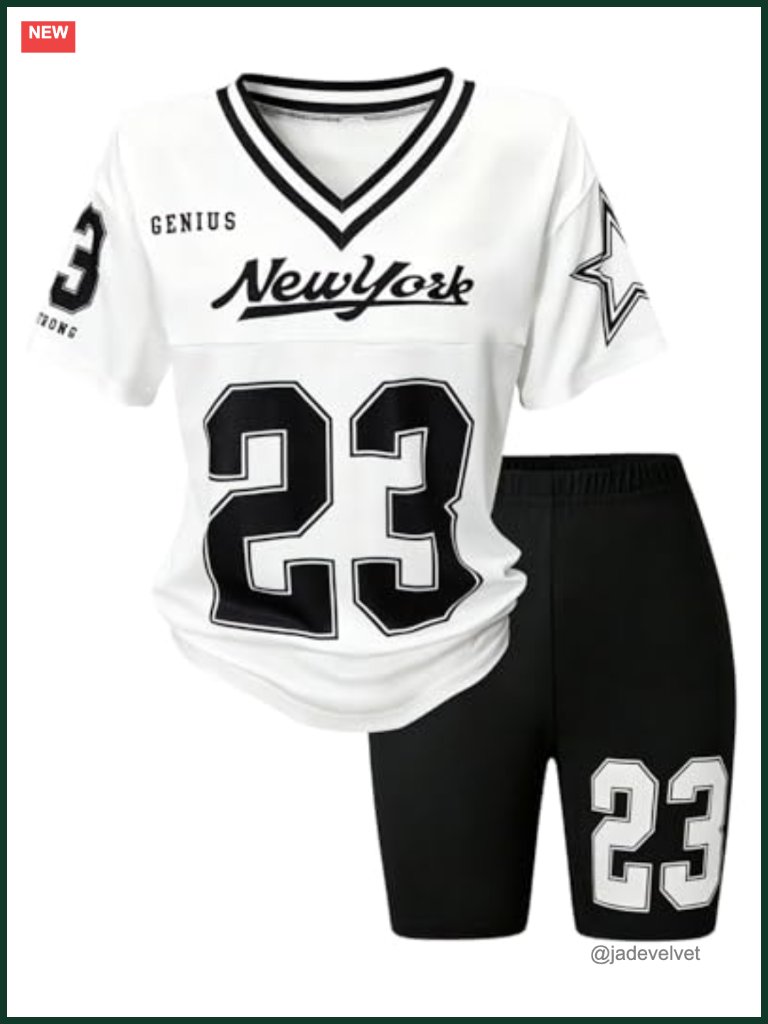 Girls 2-Piece Short Set Graphic T-Shirt & Shorts Summer Outfit